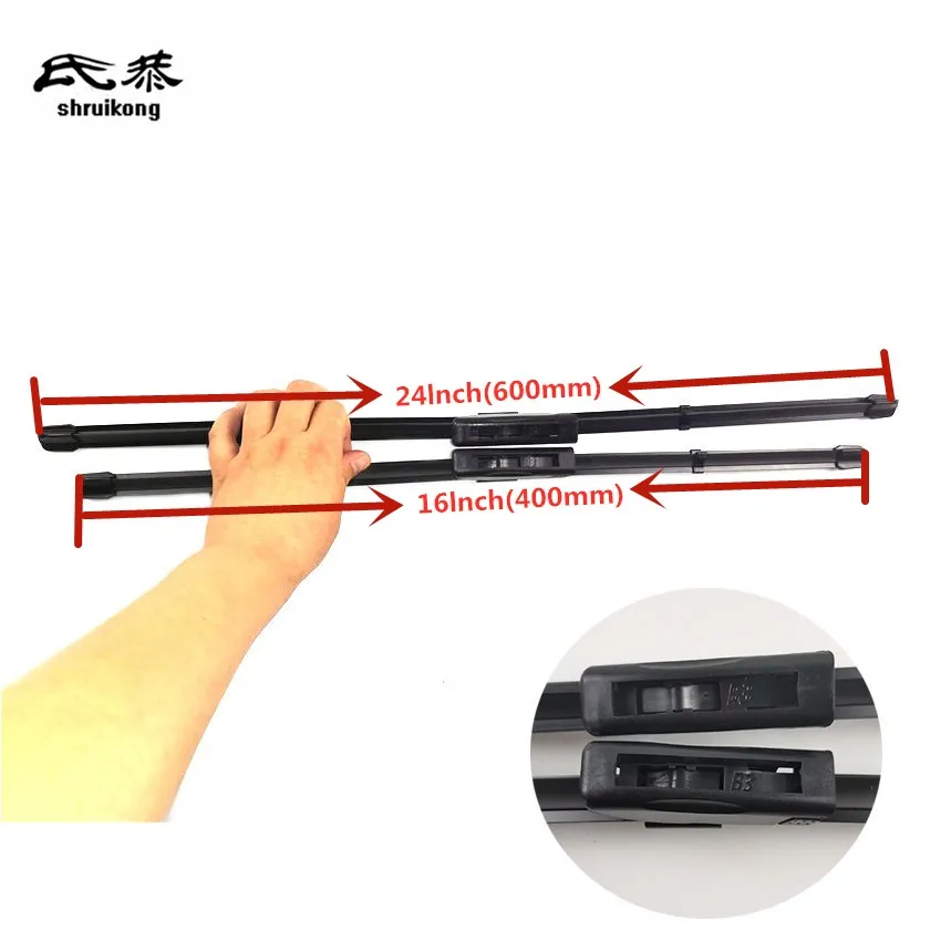 2 Pz/Lotto Auto Styling Adesivi Spazzole Tergicristallo Per Renault Fluence (Dal 2011 In Poi) 24 "+ 16" Fit Baionetta Tipo Bracci Tergicristallo