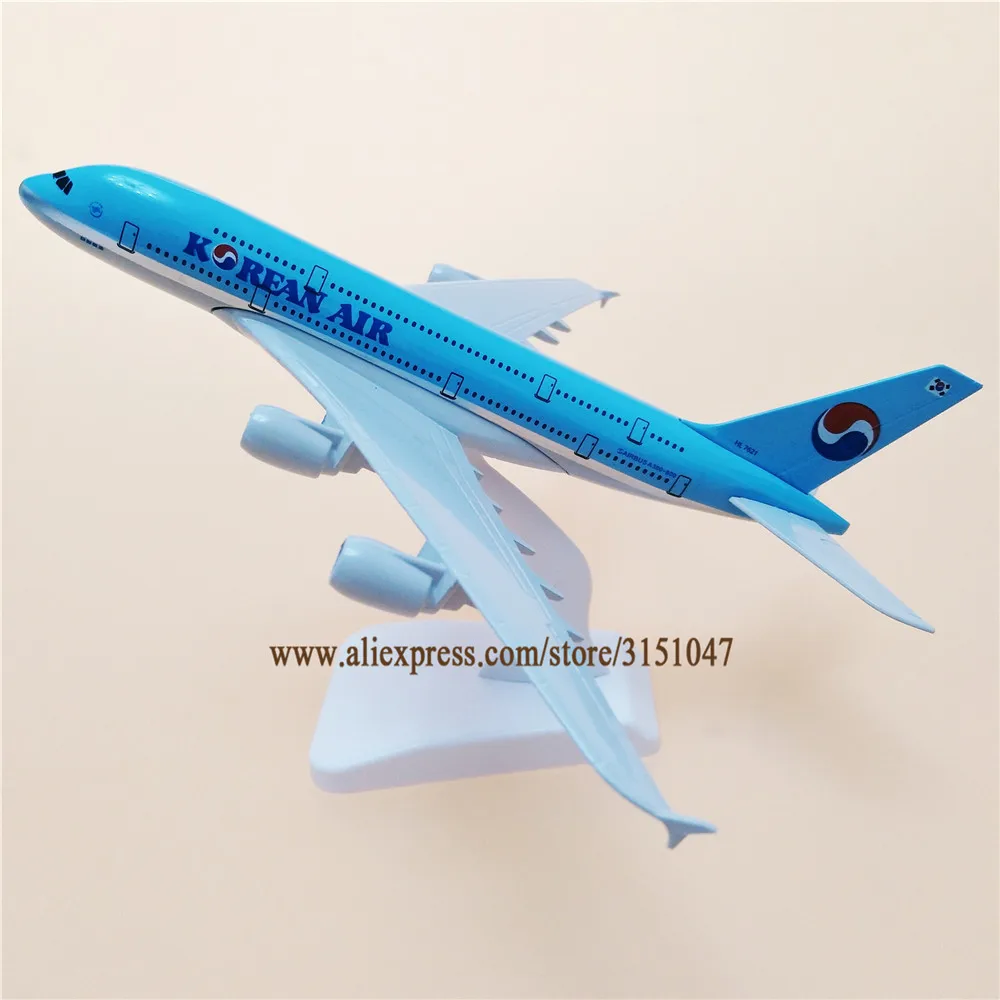 20cm Alloy Metal Korean Air Airbus 380 Airlines A380 Airways Airplane Model Plane Stand Diecast Aircraft Gifts | Дом и сад