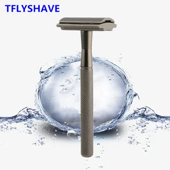 

TFLYSHAVE Men Double Edge Safety Razor Classic Shaving Razor Zinc Alloy Metal Manual Shaver Women Hair Removal Shaver 20 Blades