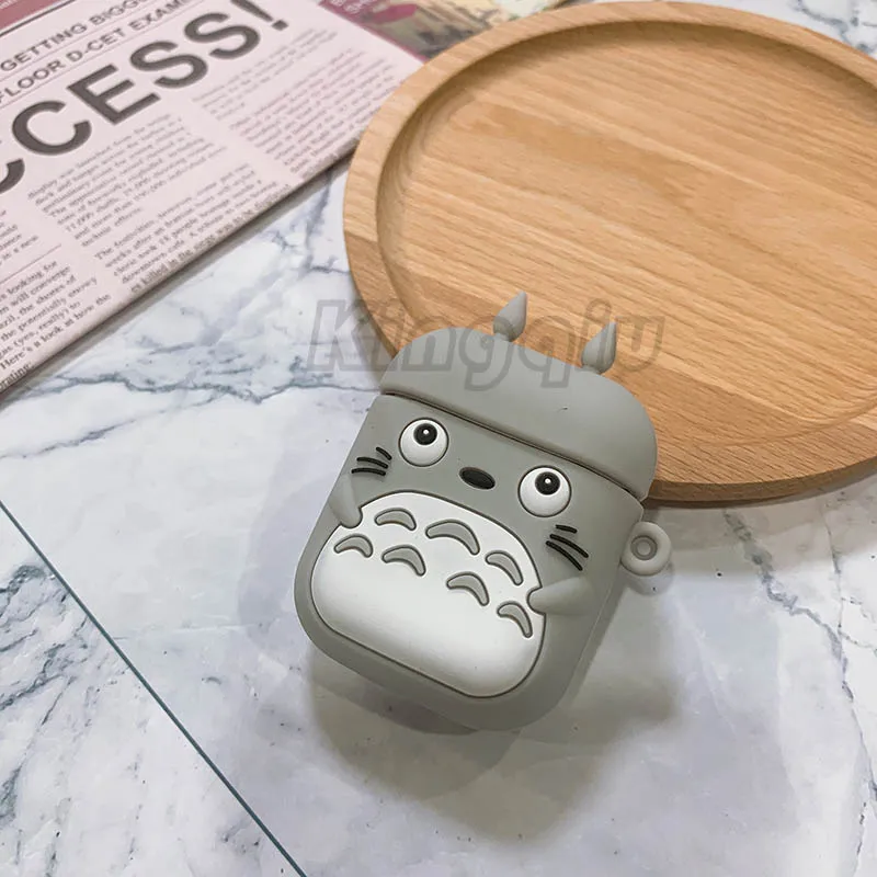 Totoro Забавный мультяшный чехол для Apple Airpods 3D защитный чехол милый Bluetooth чехол для наушников Модный мягкий силиконовый чехол s Чехол для гарнитуры - Цвет: Totoro