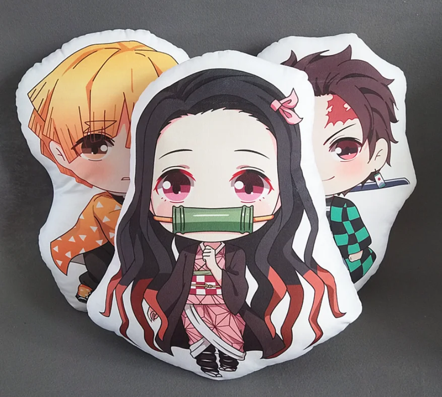 Аниме Kimetsu no Yaiba печатная Подушка плюшевая игрушка Kamado Tanjirou Nezuko Q veision 45 см