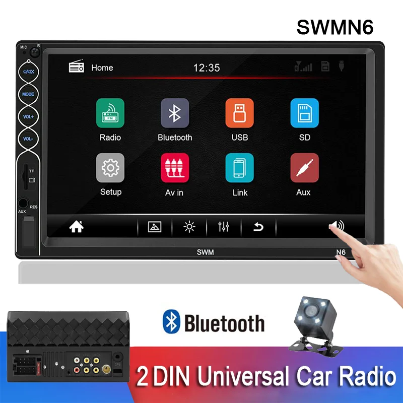 Universal 2 Din Car Radio 7&quot Autoradio Multimedia Player Bluetooth Mirror Link Touch Screen Auto Audio Stereo Receiver | Автомобили и