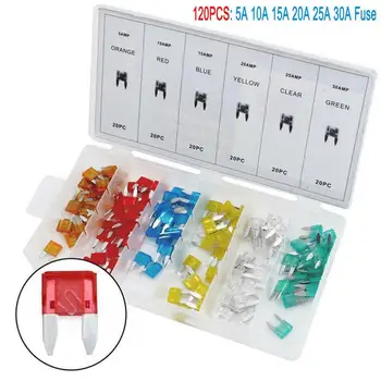 

120pcs Portable Car Fuse Set General Car Truck SUV Fuses Mini Blade Fuse Kits Automative Universal Fuse Set