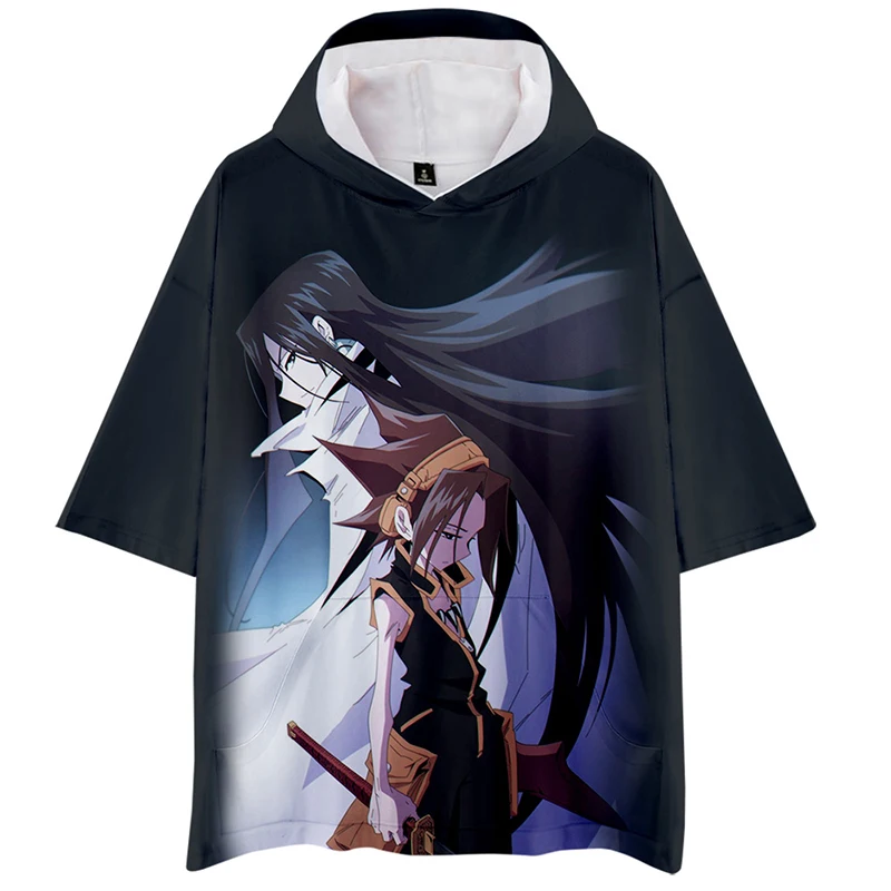 Shaman King Japan Cartoon 3d Hoodies Pullover Fashion Men Women Hoodie Hoody Tops Short Sleeve