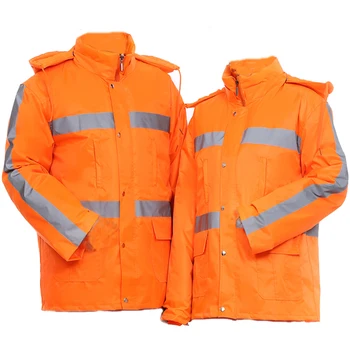 

Reflective Work Clothes Winter Thick Warm Cotton Safety Clothing Padded Coat Antifreeze Waterproof Cleaner Protection Uniforms
