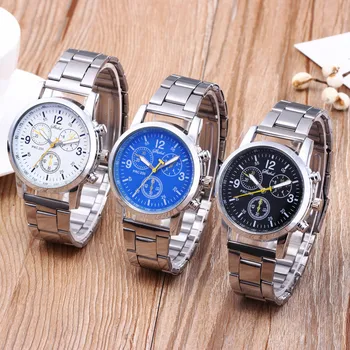 

Fashion Neutral Quartz Analog Wrist watch Stainless Steel Band Watches