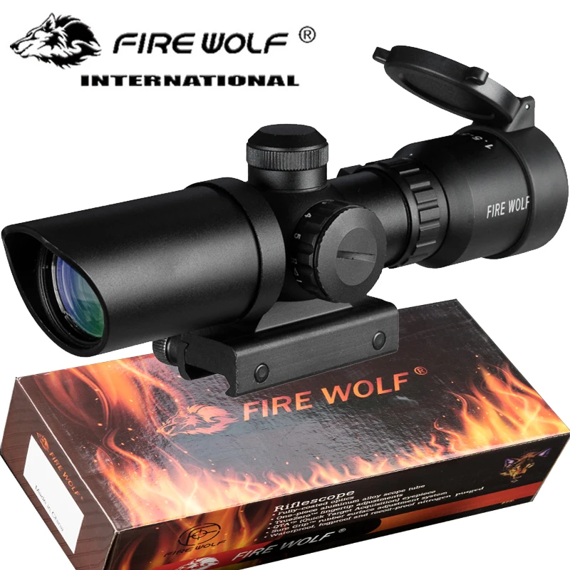 

1.5-5X32 Short Scope Hunting Riflescope Red Dot Green Illuminated Optical Sight Rail 20mm Crossbows For Hunter Airsoft Weapons
