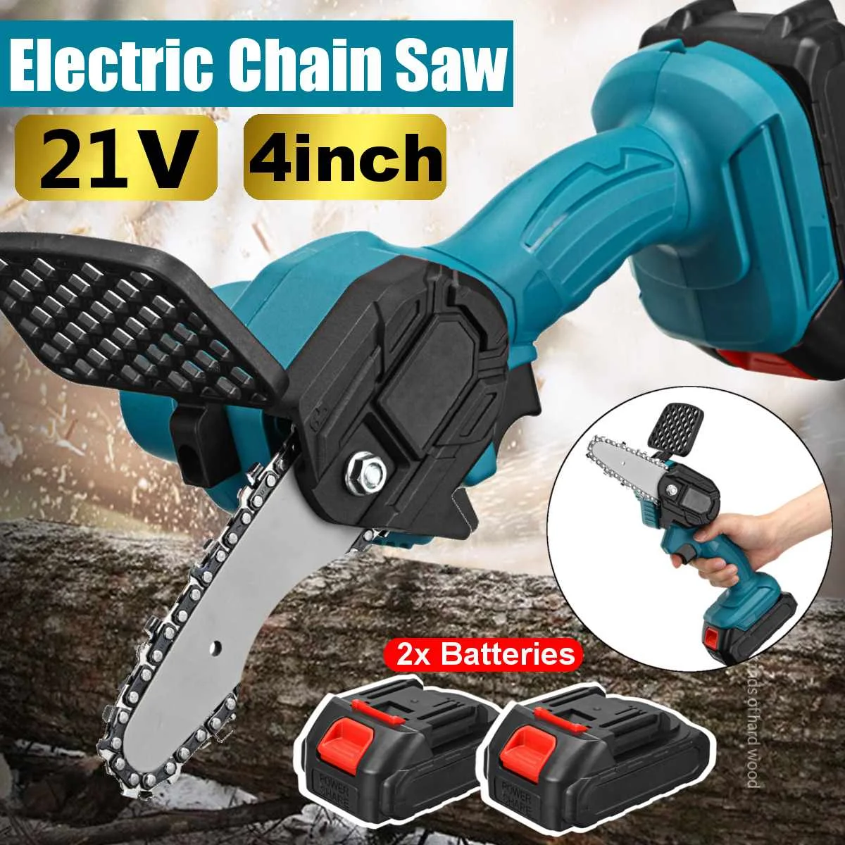 88VF 4 Inch 2400W Mini Electric Saw Chainsaw Garden Tree Logging Woodworking Tools Wood Cutters For Makiita 18V Battery | Инструменты