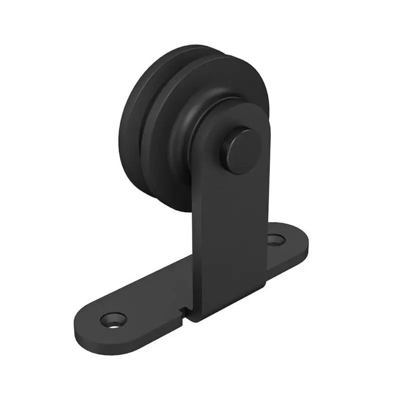 Winsoon Steel Sliding Barn Door Hardware Rollers 2Pcs Black Hanger Top Mounted new arrival hot sale