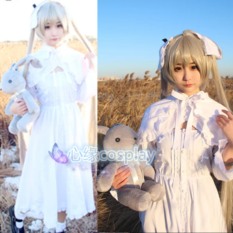 Косплей-платье Yosuga no Sora Kasugano Lolita белое хлопковое милое платье для вечерние парик |