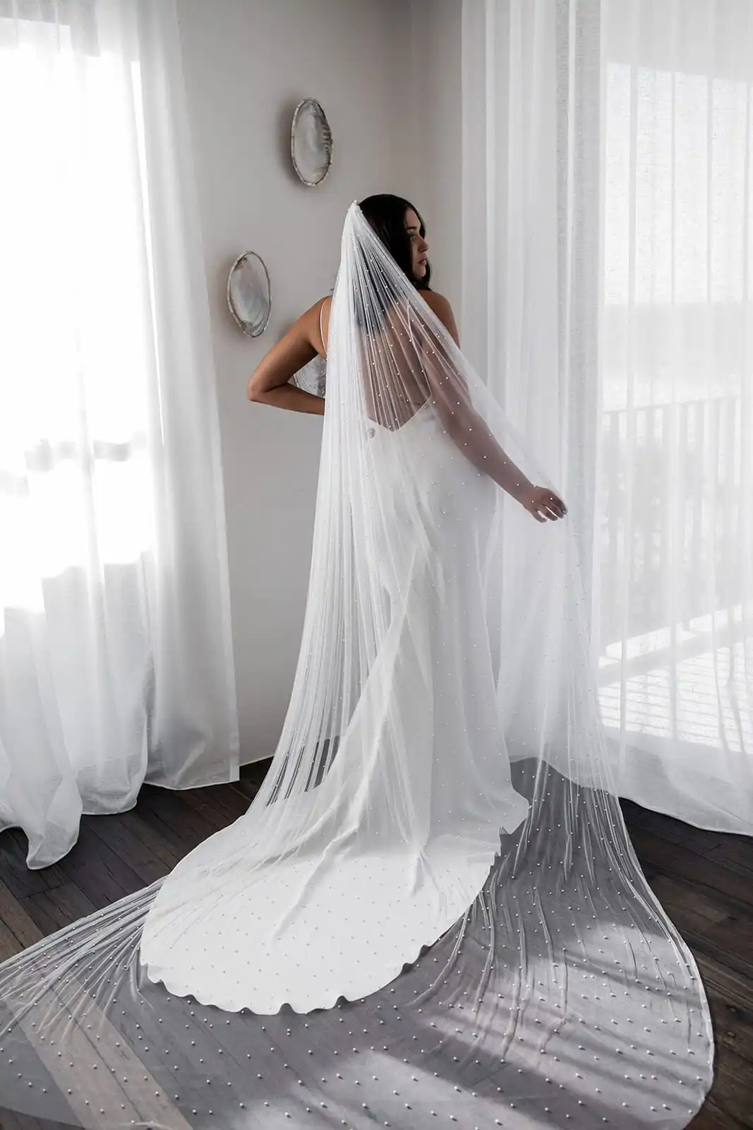 TOPQUEEN V05 Pearls Wedding Veils with Comb 100% Handmade Beaded Wedding Accessories 3M Cathedral Wedding Veil Luxury Elegant TOPQUEEN V05 Pearls Wedding Veils with Comb 100% Handmade Beaded Wedding Accessories 3M Cathedral Wedding Veil Luxury Elegant