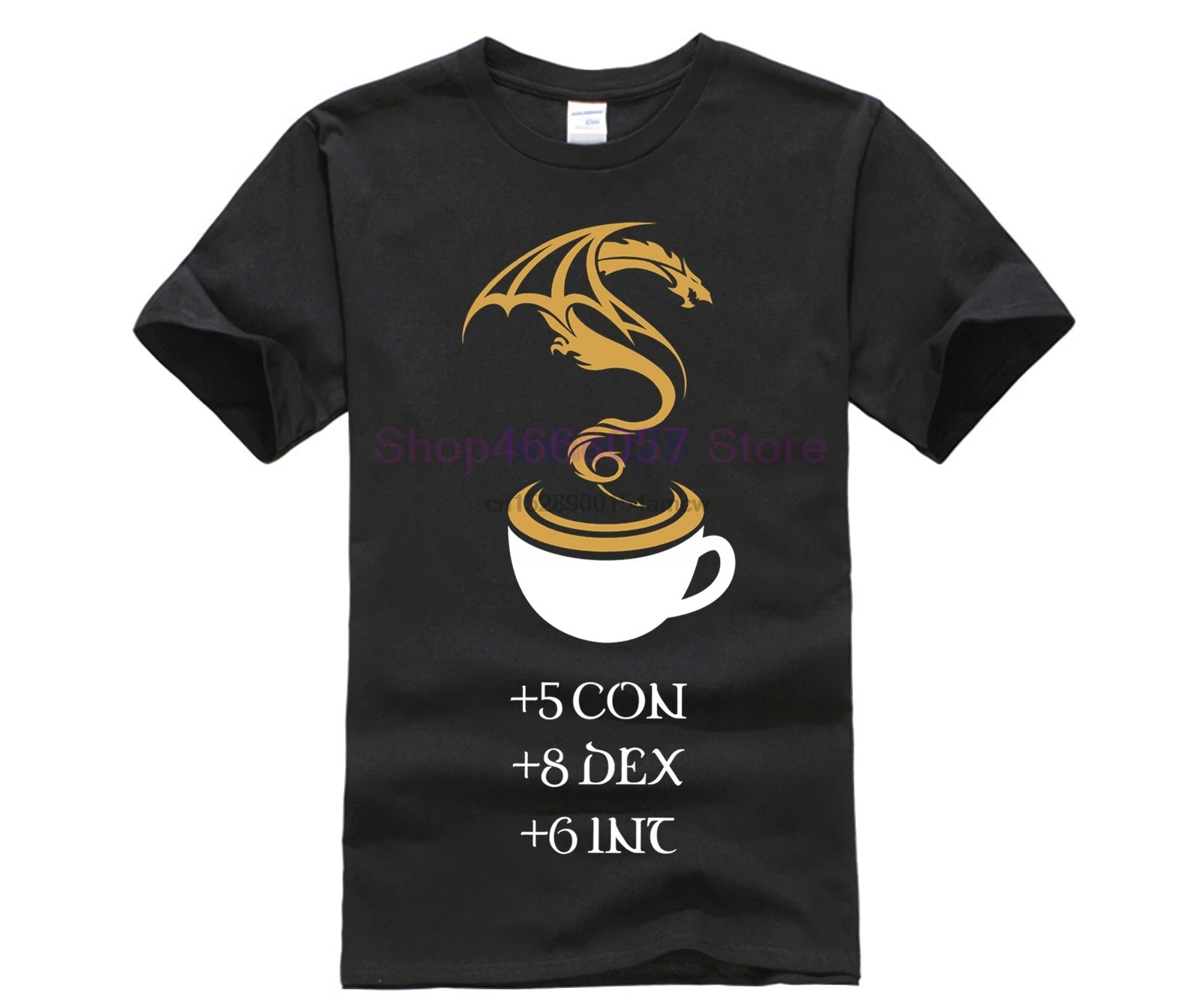 Футболка с надписью coffee DɺmpD Stats Dungeons and Dragon Inspired DnD |