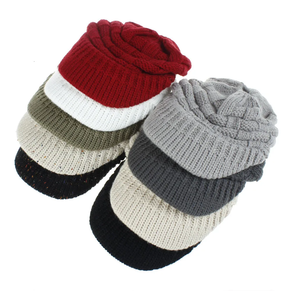 GKGJ зимние Шапки для девочек головные уборы Skullies Beanies, "конский хвост", Шапка-бини шапка, шапка Beanie шапка с отверстием для хвоста с козырьком головных уборов