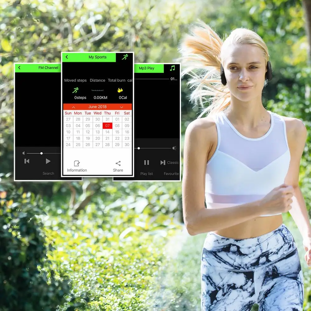 Tayogo плавательные костные проводящие наушники Bulit in MP3 плеер с FM Bluetooth приложение