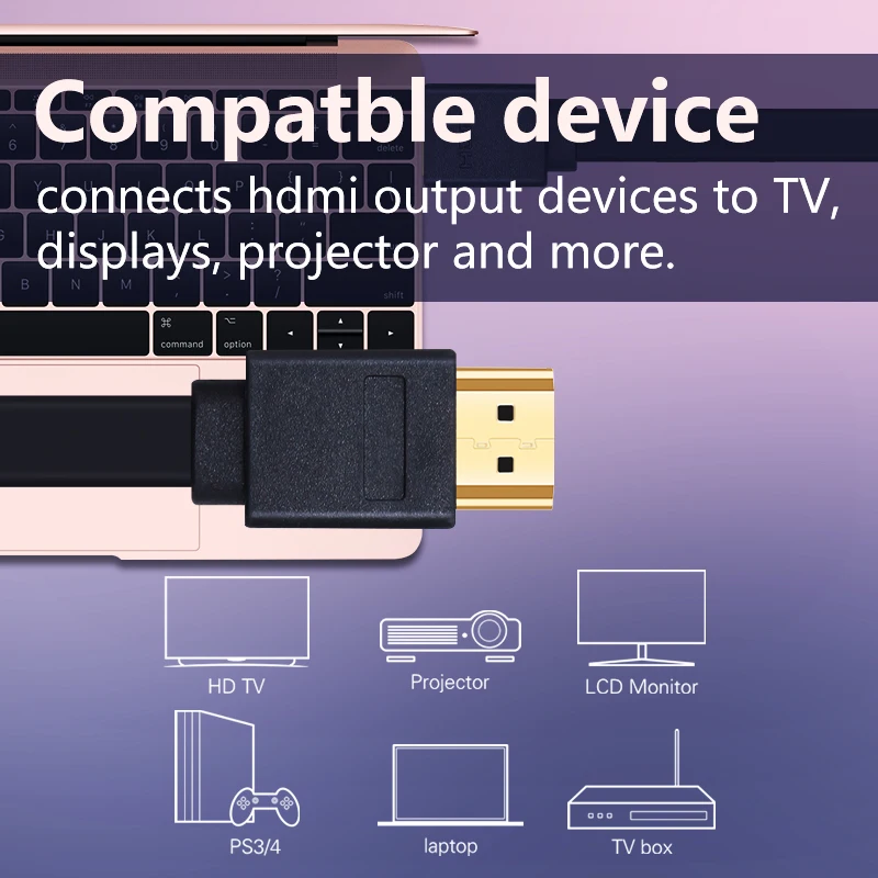 Lungfish высокоскоростной плоский HDMI кабель поддерживает 3D Разрешение Ethernet 1080P Аудио возврат 0. 3M 1 м 1,5 м 2 м 3M 5 м 7,5 м 10 м 15 м