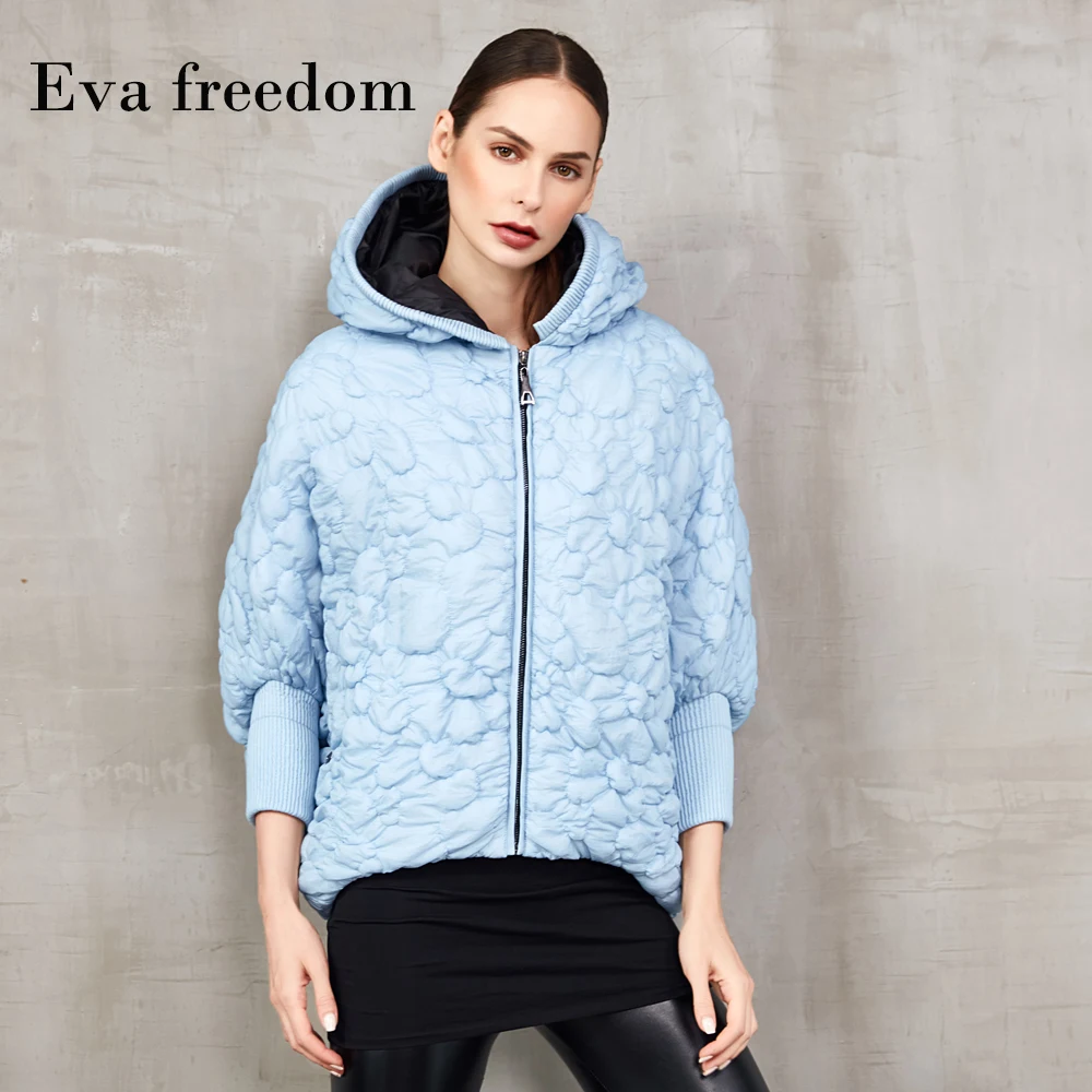 Winter Fashion Loose Style Short Design Batwing Sleeve Cloak Down Coat Hooded Winter Outwear