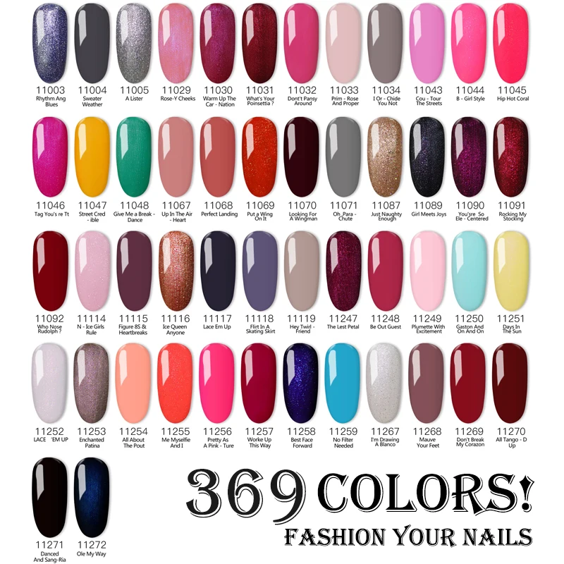 Gelish Nail Color Chart