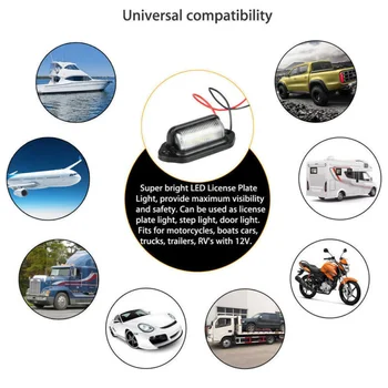 

Car License Plate Lights Boat Trailer Lamps 6-LED Bulb Accessories Parts 12V Replacement Waterproof