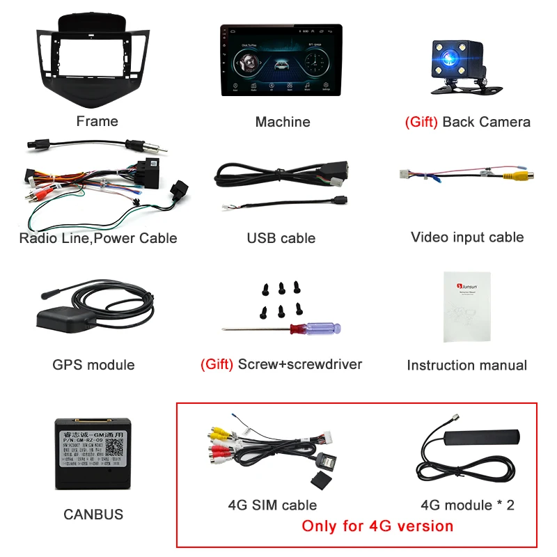 Junsun V1 2G+ 32G Android 9,0 для Chevrolet CRUZE 2009-2011 2012- Автомобильный Радио Мультимедиа Видео плеер навигация gps 2 din dvd