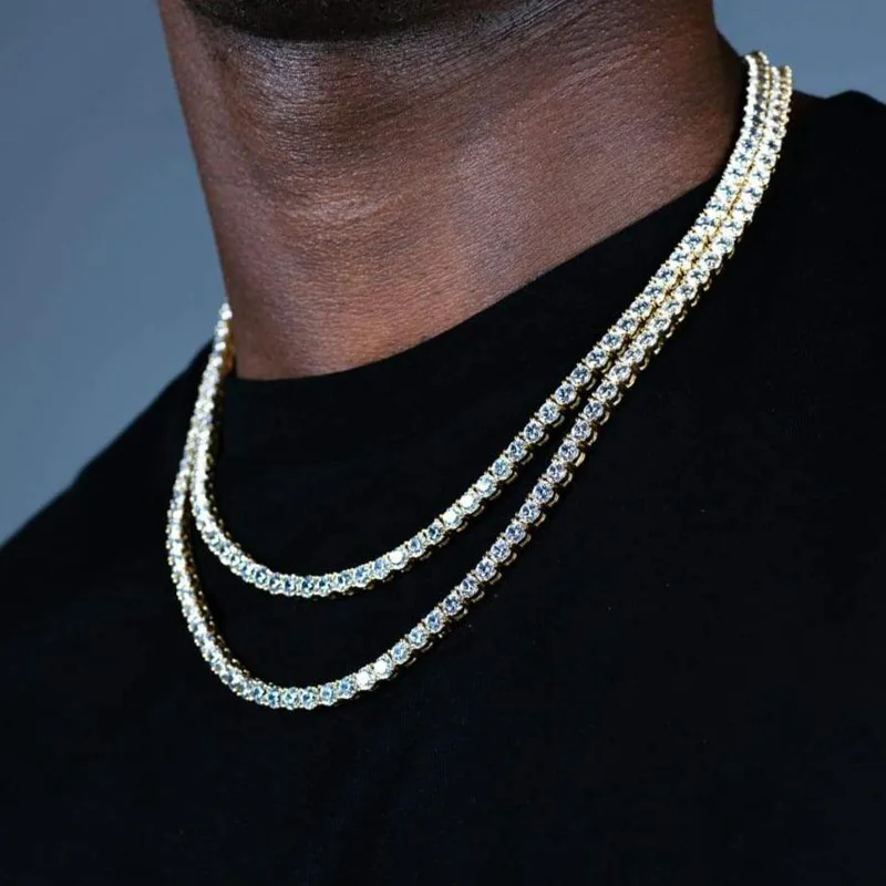 5mm Ice Out Round Tennis Chain Necklace 