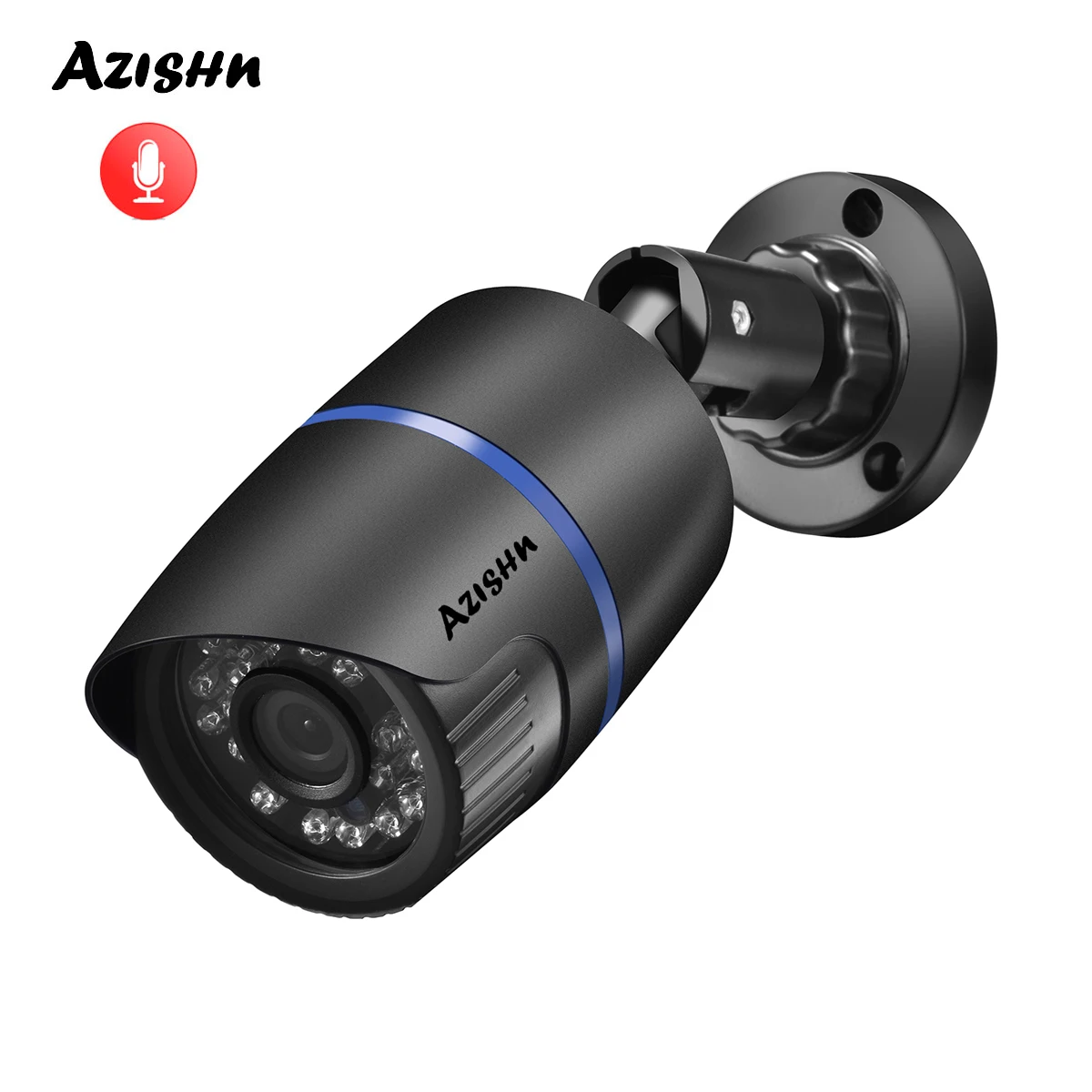 AZISHN H.265 5MP 2592X1944 CMOS аудио IP Камера Водонепроницаемый Распознавание лиц мужские