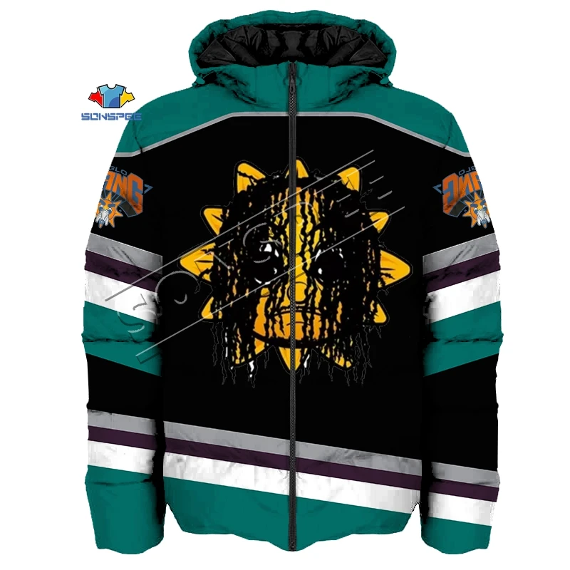 

SONSPEE new design winter 3D Print Down jacket men&women Rock Song Glo Gang Down jacket Hip Hop high quality Glo Gang pullover