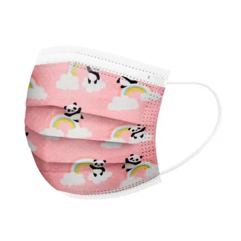 

100pc Children's Lovely Panda Printed Mask Masque Маска Personal 3ply Non-woven Earhook Masks Disposable Mask Mascarillas