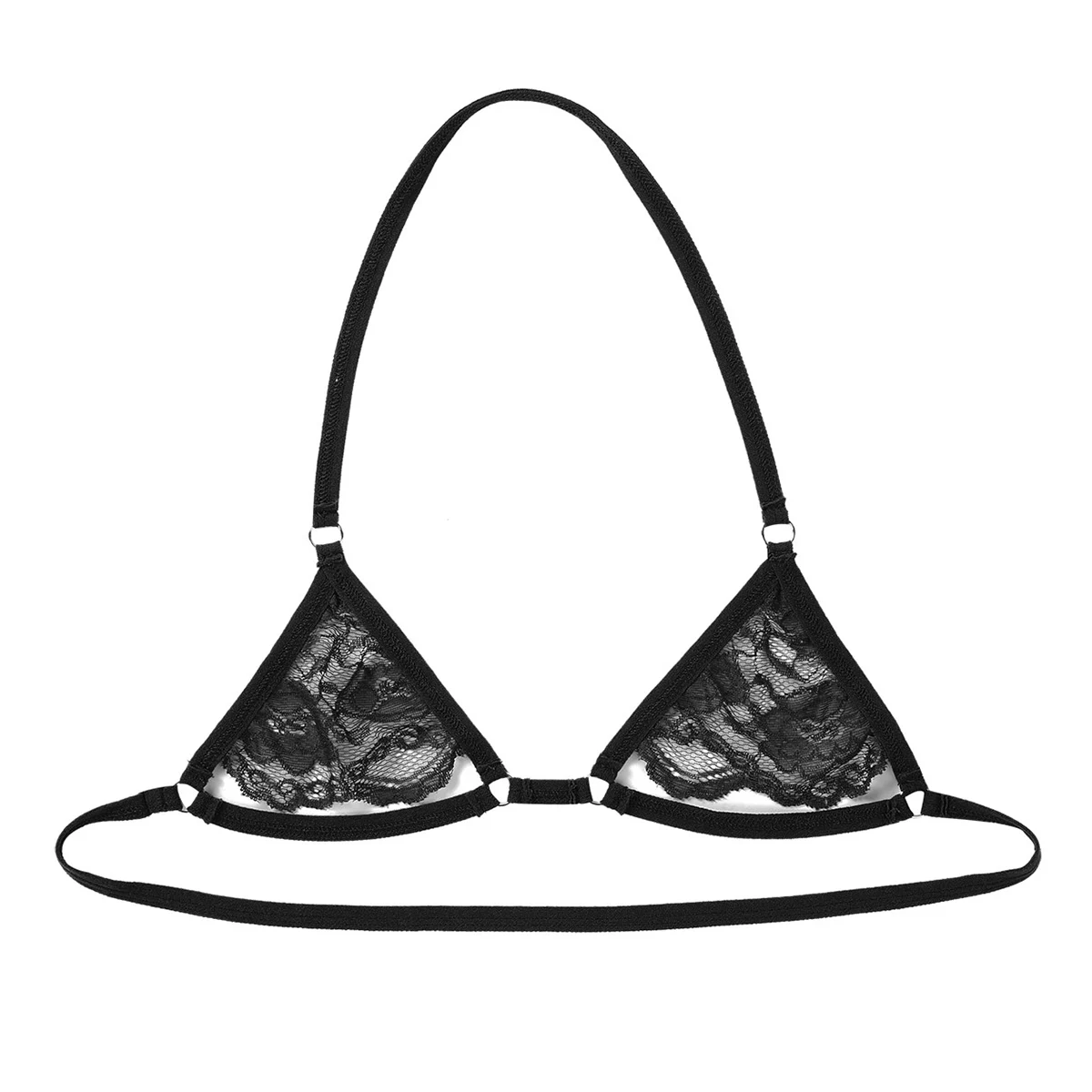 Men's Sissy Lace Spaghetti Straps Wire-free Mini Bra
