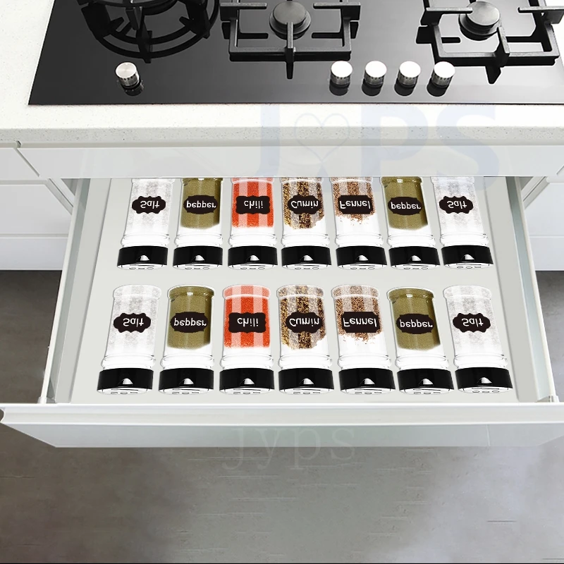 Removable Blackboard Sticker 48pcs Spice Jar Kitchen Jars Bottles Label Sticker Erasable Marker Kitchen organization