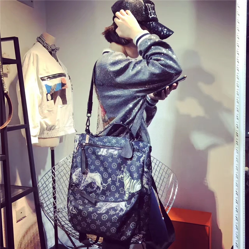 Роскошный брендовый рюкзак с принтом животных женский водонепроницаемый рюкзак Oxford сумка на плечо Повседневная дикая Большая вместительная сумка