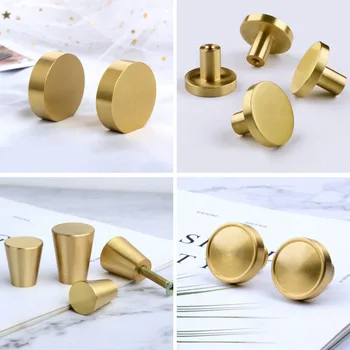 JD Brass Furniture Handles Copper Cabinet Knobs Wardrobe Dresser Drawer Knobs Kitchen Cupboard Chinese Style Door Handle Pulls