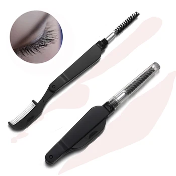 

New Mini Double-end Folding Eyelash Comb Separator Mascara Lift Curl Metal Eyelashes Comb Brush Mascara Curl Extension Tool