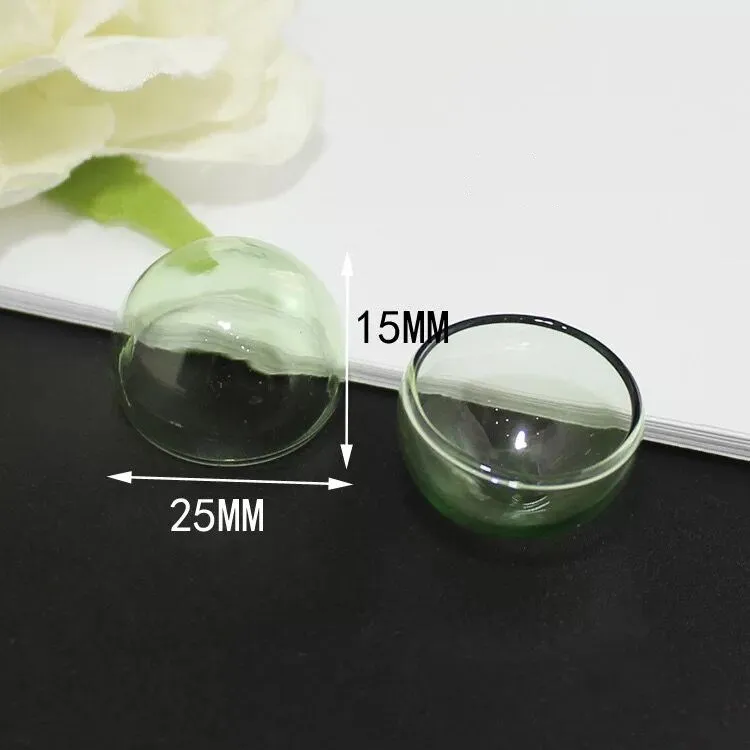 5pcs 20mm 25mm Pink/Purple/Green Hemisphere glass dome cover half round glass globe bubble globe glass vial pendant Accessory 6