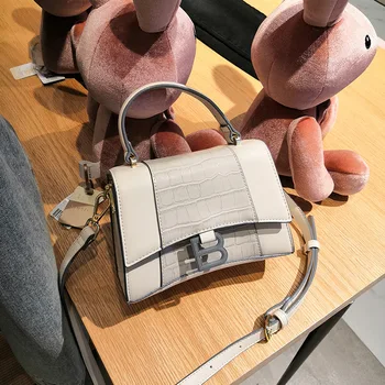 

Hourglass Bag Women 2020 New Panelled Small Square Bag Portable Shoulder Messenger Bags High Quality Women Purse and Handbags