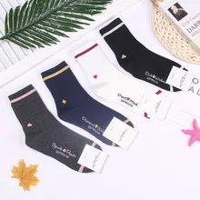 Однотонные полосатые носки с принтом в виде покера, Клубные носки с сердечками, Осенние повседневные Модные женские трендовые хлопковые дышащие удобные носки