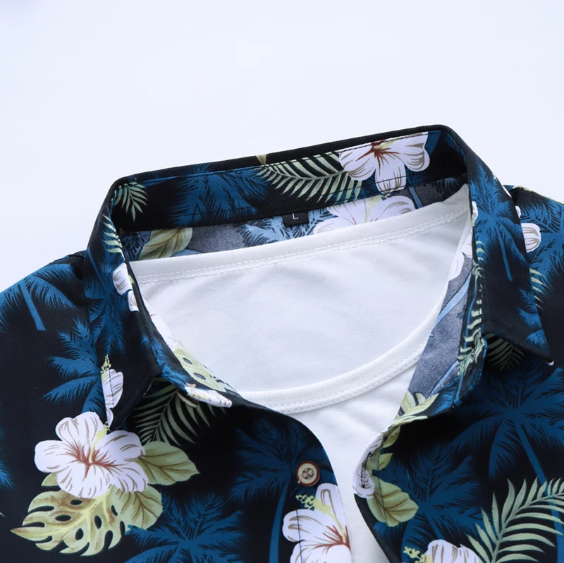 Chinese Style 2019 Autumn Spring Clothes Shirt Men Long Sleeves Big Size M-5XL 6XL 7XL Hawaiian Beach Casual Floral Shirt