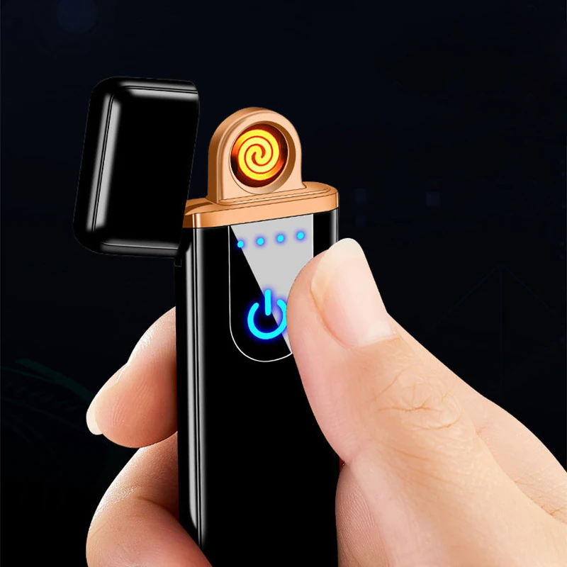Ультратонкая металлическая мини-зажигалка USB электрическая зажигалка с