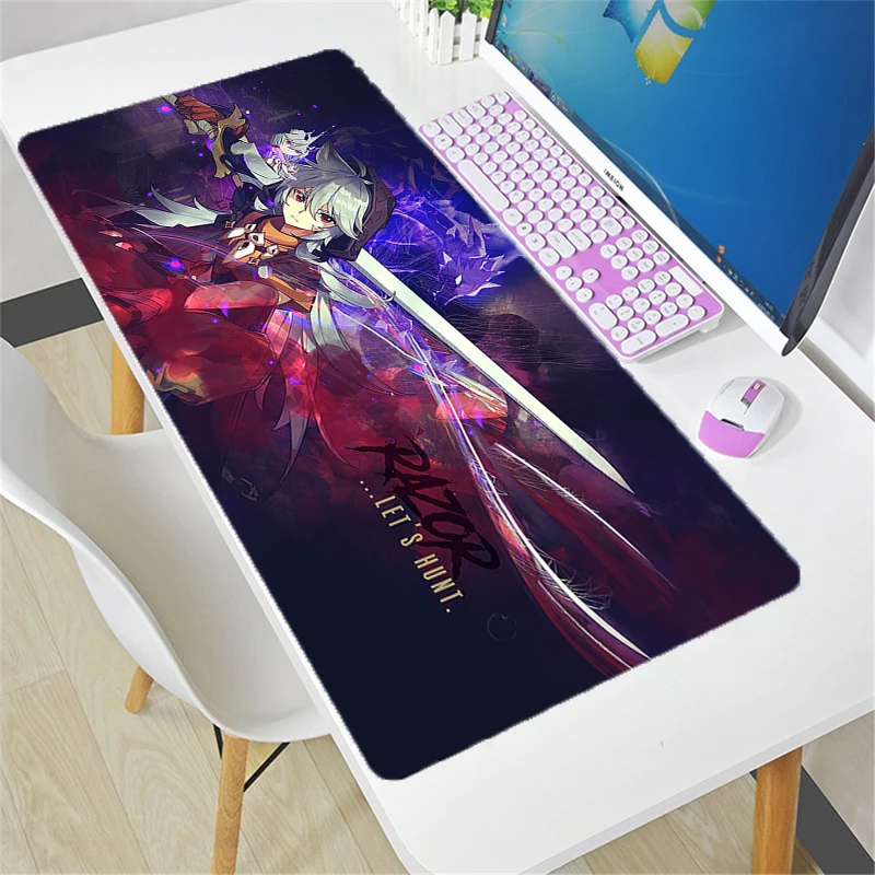 Kawaii Genshin Impact Mouse Pad Anime Sexy Girl Computer Pad ковер Gaming Accessories Varmilo Keyboard Desk Mat CS GO Mousepad