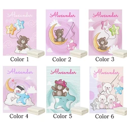 LVYZIHO Sweet Bear Sleeping On A Cloud Personalized Name Baby Girl / Boy Blanket - 30x40 / 48x60 / 60x80 Inches - Fleece Blanket