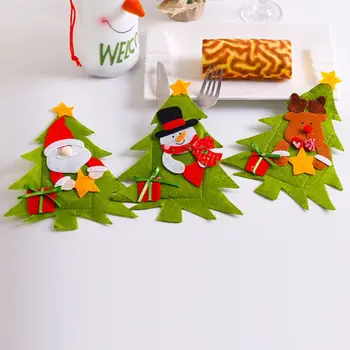 

8Pcs Christmas Decor Knife Fork Bag Cover Case Tableware Holder Christmas Decorations