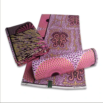 

Nigerian African Wax Fabric Cotton Wrapper Print Batik Material Newest Ankara Tissue High Quality Golden Wax 6 Yards For Sewing
