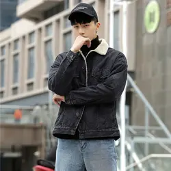 Мужская одежда 2019 джинсовая куртка мужская верхняя одежда ветровки мужские куртки и пальто мужской уличный стиль куртка Толстая Теплая