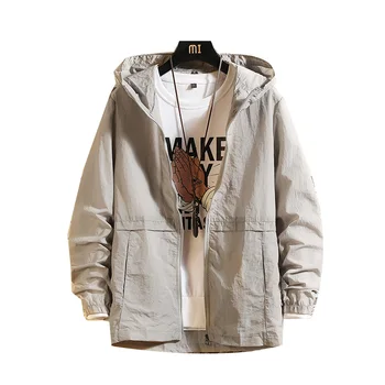 

HCXY brand sun protect mens jackets and coats Spring summer Breathable and quick-drying Hooded Jacket for men Windbreaker Casual