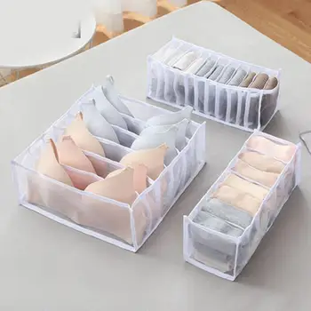 

6,7,11 Grids Bra Organizer Foldable Drawer Storage Box Dormitory Closet Organizer For Home Underwear Socks Separated Storage