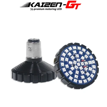 

Error Free No Hyper Flash 1157 Red LED Rear Turn Signal Light Fire Ring Kit Black Drilled Housing For Harley Davidson Tail Light