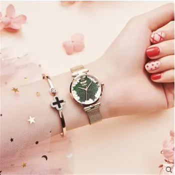 

Women Luxury Watch Bracelet Set Women's Small Strap Simple Temperament Waterproof Fashion