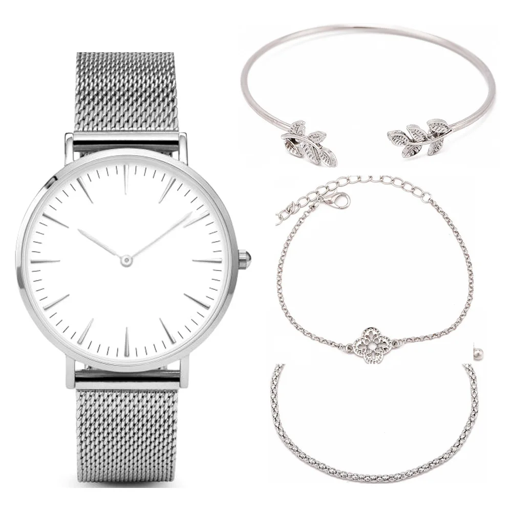 

Fashion Creative Style Quartz Watch + Bracelet Set (4 Pieces)