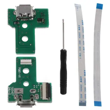 

Circuit Board Slim USB Charging Plate Controller Socket Port JDS-030 12 Pin Flexible Power Cable Replacement Parts for Sony 4