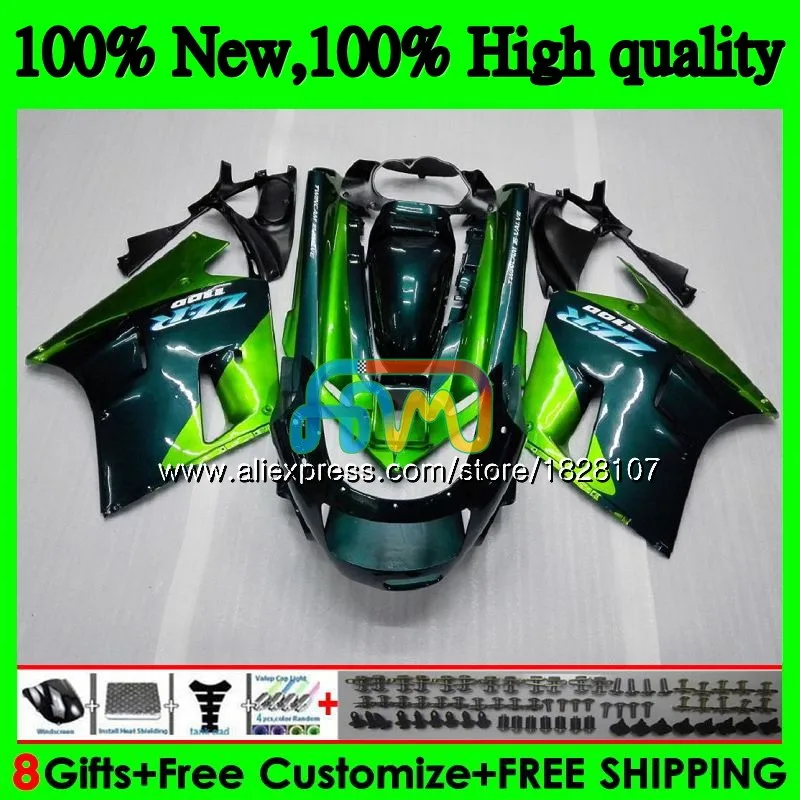 Корпус для KAWASAKI ZX-11R ZZR 1100ZZR1100 ZX11 R ZZR-1100 7BS. 13 ZX-11 ZX 11R ZX11R 90 91 Топ зеленый 92 1990 1991 1992 обтекатель