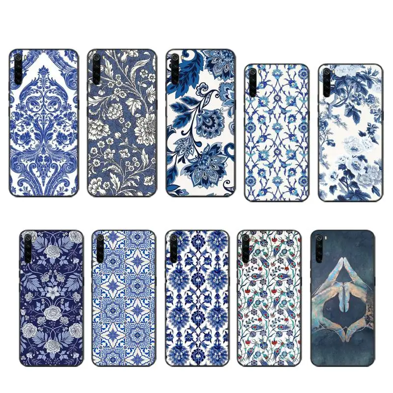 

FFboost Blue and white porcelain case coque fundas etui for xiaomi note max mi 3 7 8 9se Redmi 7 7a 8 8t 10 pro lite cases cover
